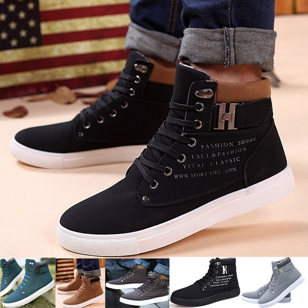 Fashion Mens Korean Style Sneakers Comfortable Casual Canvas Shoes Warm ...