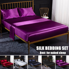 特大雙人床, silk, purplebedsheet, Pillowcases