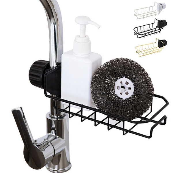Kitchen Sink Faucet Sponge Drain Rack, Toilet Storage Shelf