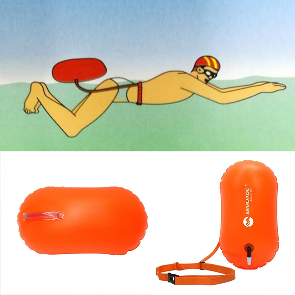 Sports Safety Swim Buoy Tow Float Pool Open Water Swimming Inflatable Airbag LI 