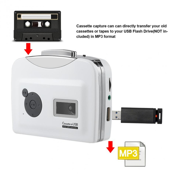 Portable Cassette Tape to MP3 Converter for Windows XP / Vista / 7 Plug and  play USB Flash Drive Capture Audio Music Player