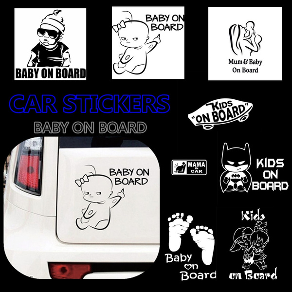 2 Pcs 9 Styles Choose Cool Funny Car Stickers Baby on Board Sticker for ...