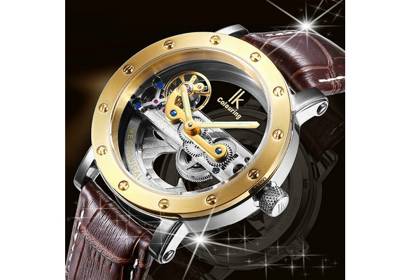 Men's Automatic Chronograph Watch With Leather Strap Made In Italy :  Amazon.co.uk: Fashion