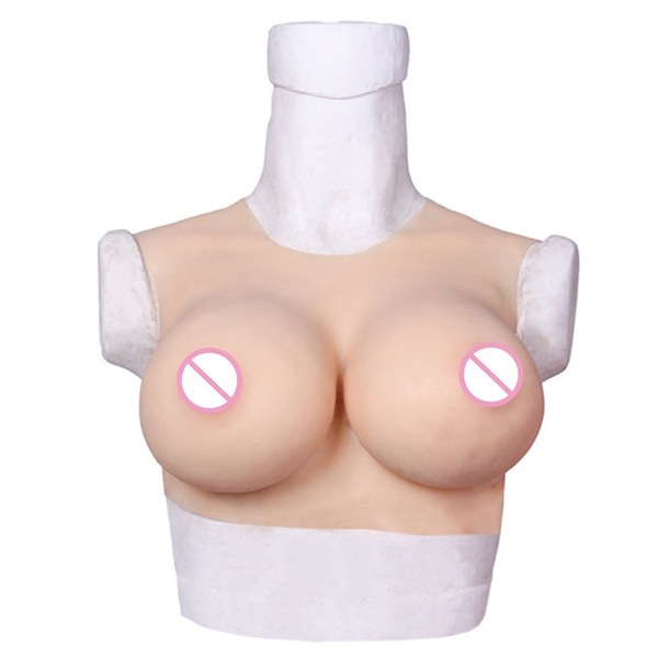 C,D,F Cup Silicone Fake Boobs Touch Softly Food Grade Silicone Breast Forms  With Realistic Human Skin 3 Colors