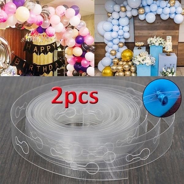 2Pcs 5M DIY Balloon Decorating Strip Connect Chain Balloon Arch Strip Tape  for Celebration Party Birthday Wedding Valentines Day Anniversary Festival