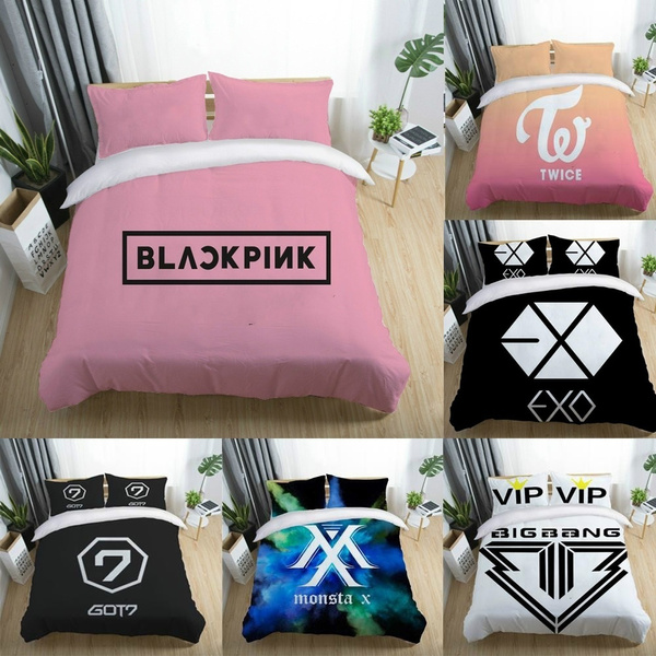 Kpop Exo Blackpink Twice Bigbang Logo Printing 3d Bedding Set Wish Kpop Exo Blackpink Twice Bigbang Logo Printing 3d Bedding Set Wish