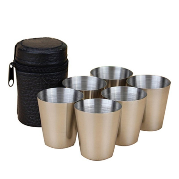 6 Pcs Stainless Steel Mini Cup Mug Drinking Coffee Beer Tumbler Wish