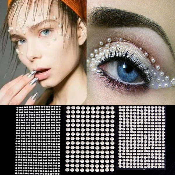 2Sheets Fake White Multicolor Pearl Stick on Face Gem Bindi Dots Beauty  Body Art Accessories Festival | Wish