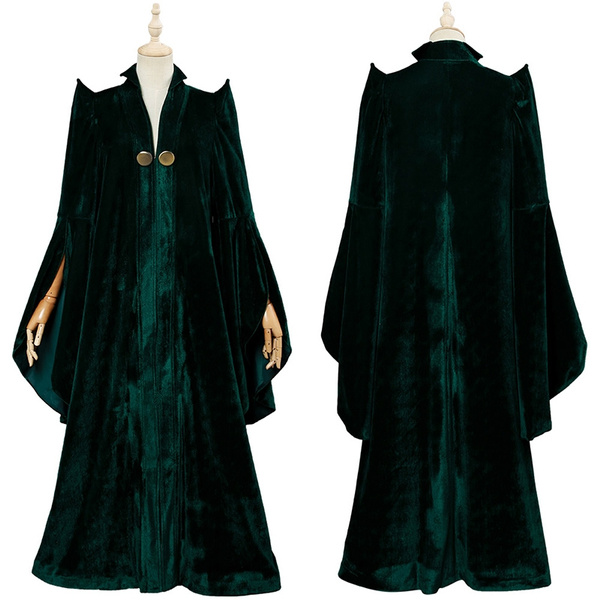 green cape dress