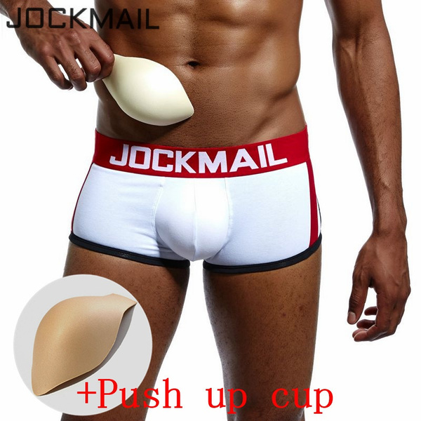 JOCKMAIL Breathable Front One 3D U-Pouch Push Up Pad Boxer Men Padded  Underwear Boxer Brief