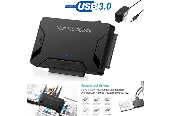 USB 3.0 to IDE & SATA Converter External Hard Drive Adapter Kit 2.5"/3.5" Cable 