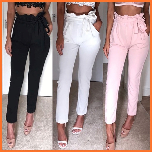 New Fashion Lace Up Tie Pants Plus Size 