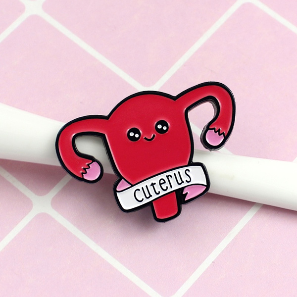 CUTERUS Enamel PIN Cute Pink Uterus Feminist Womens Health Clutch Back Brooch Unique Pins and Brooches Handsome Enamel Lapel pins CUTERUS Enamel PIN Cute Pink Uterus Feminist Womens Health Clutch Back Brooch Unique Pins and Brooches Handsome Enamel Lapel pins