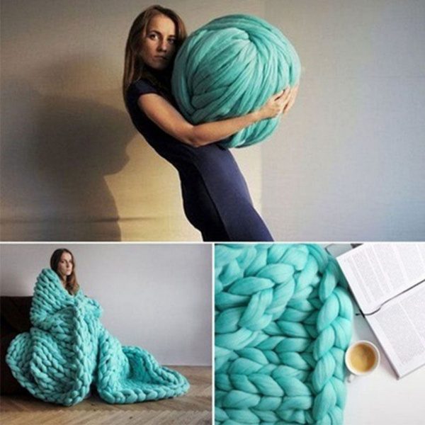 Bulky Chunky Wool Yarn Super Soft Arm Knitting Wool Roving Crochet Blanket Craft