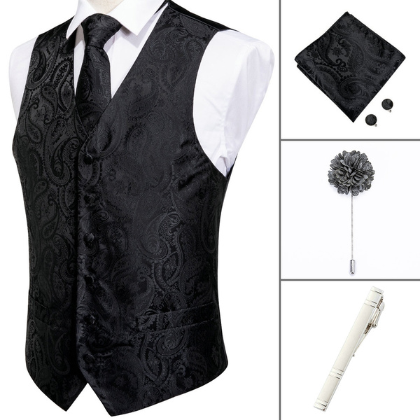 black paisley waistcoat