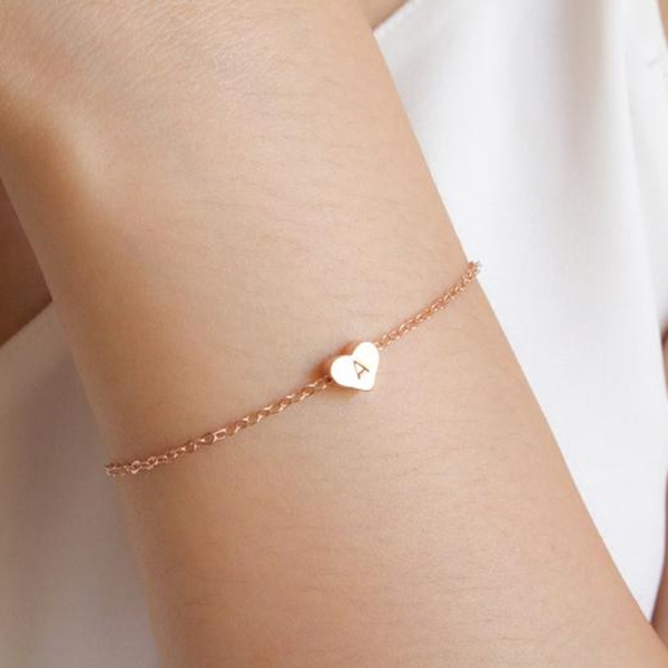 Tiny Bracelet, Initial Bracelet, Dainty 
