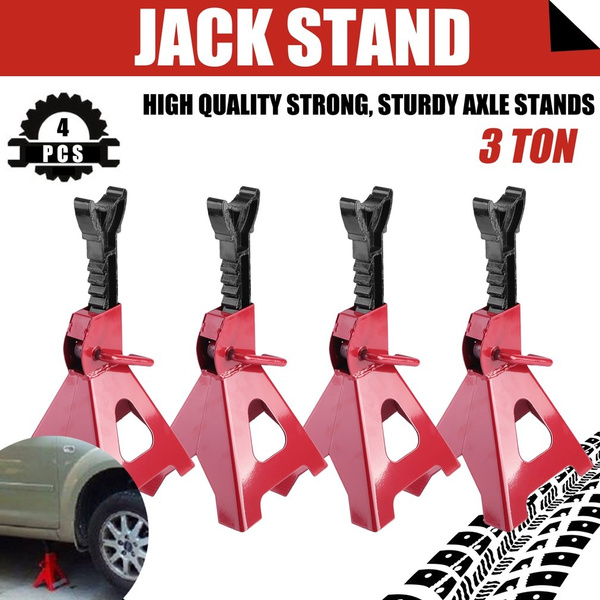 Axle Stand Vehicle Caravan Van Stand Lifting 3 Ton Tonne Heavy Duty Metal Steel Axle Jack Stands Car Support Holding Stands Quick Release Ratchet Adjustment for Garage Workshop Usage Blue Pack of 4 
