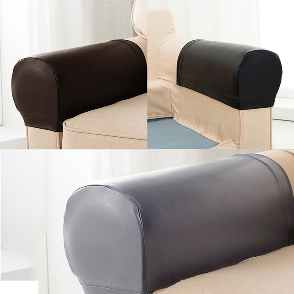 2pcs Stretchy Pu Leather Elastic Waterproof Sofa Armrest Covers Home Couch Arm Chair Wish 2pcs Stretchy Pu Leather Elastic, Sofa Arm Covers Leather