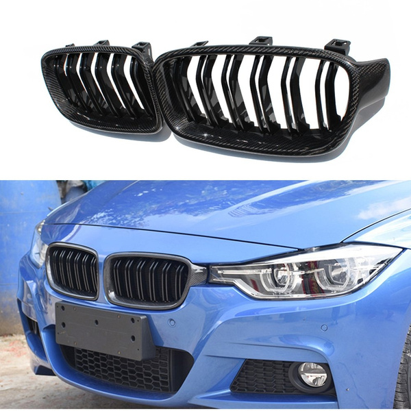 2pcs F30 carbon grille carbon fiber M3 style front grill for BMW 3 ...