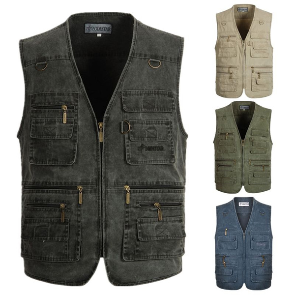 Denim fishing outlet vest