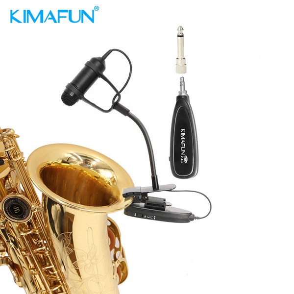 KIMAFUN Saxofone Microfone Sistema Saxofone Sem Fio Clip em Instrumentos  Musicais Gooseneck Mic para Trompete Saxofone-Aliexpress