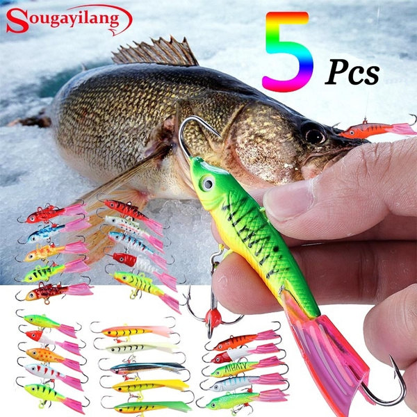 Sougayilang 5 Pcs/Set Fishing Lures Floating Hard Bait Long Casting Hard Fishing  Lure 3D Fish Eyes Fishing Baits Ice fishing lures
