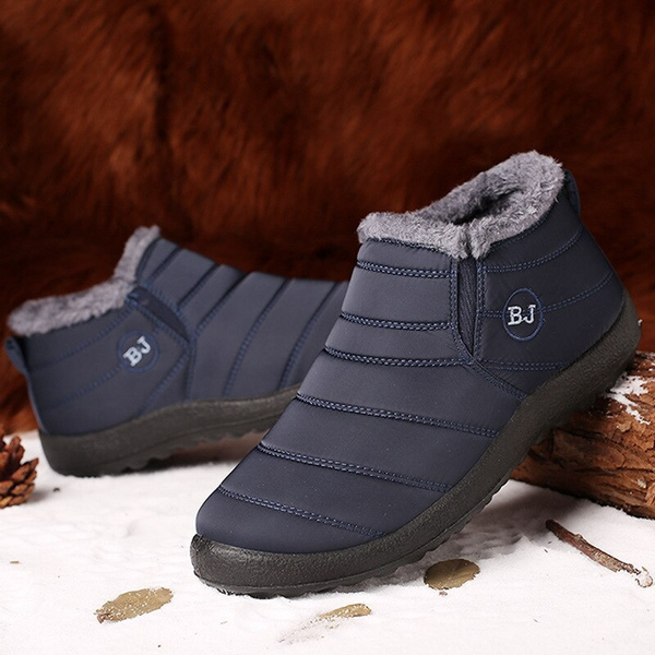 Men Winter Snow Ankle Boots Cotton Inside Soft Bottom Warm