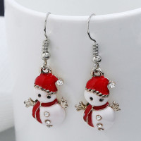 Christmas Tree Snowman Deer Bell Ear Stud Drop Earrings Xmas Party Jewelry Gift 