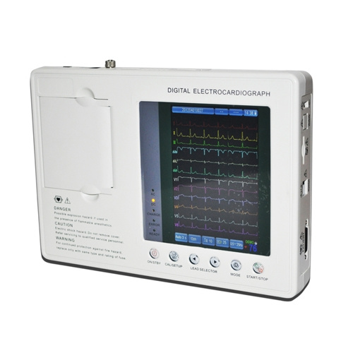 Denshine digital portátil ECG máquina 7 pulgadas multiparámetro 12  derivaciones 3 canales