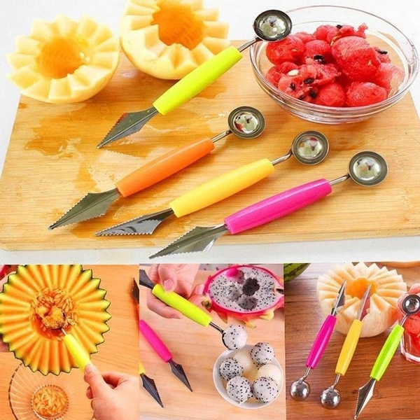 Stainless Steel Fruit Ice Ball Spoon Fruit Watermelon Cutter Melon