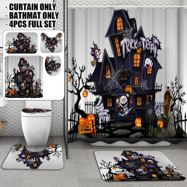Women Trend 3 Piece Bath Rugs Set Bright Moon and Mysterious Castle Halloween Night Non-Slip Bathroom Mats Absorbent Contour Soft Mat Toilet Lid Cover Bathroom Decor Set 18x30+14x18+15x18 Women Trend 3 Piece Bath Rugs Set Bright Moon and Mysterious Castle Halloween Night Non-Slip Bathroom Mats Absorbent Contour Soft Mat Toilet Lid Cover Bathroom Decor Set 18x30+14x18+15x18
