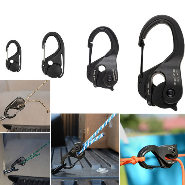 Alexsix Knot-Free Cord Tightener Hook Aluminum Binding Rope Hook Portable Fixed Tool Without Rope
