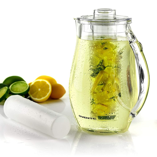 Ovente Infusion Pitcher 2.5 Liter with 2 Removable Rod, Clear PIA0852C