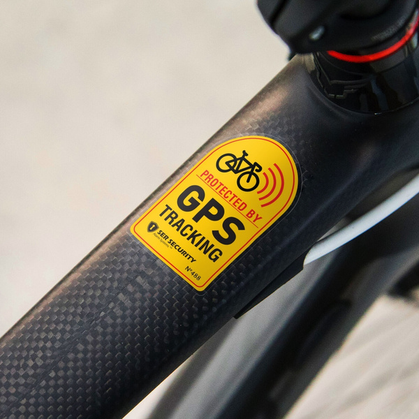 6-Pack GPS Protected Tracking Warning Stickers - Bike Theft Prevention Decals For Bicycles