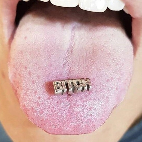 Letter 2025 tongue rings