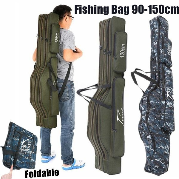 Two Layer 130cm Fishing Rod Reel Bag Fishing Pole Gear Tackle Tool Carry  Case Carrier Travel Bag Storage Bag Organizer Fishing Cover Bag