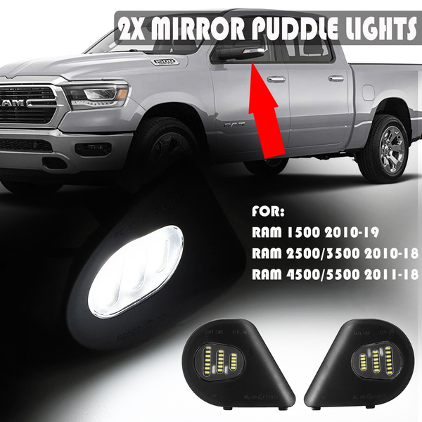 2Pcs OEM 24SMD LED Side Mirror Puddle Light Lamp Assembly White For Dodge Ram 1500 2500 4500 5500 2010-2018 White