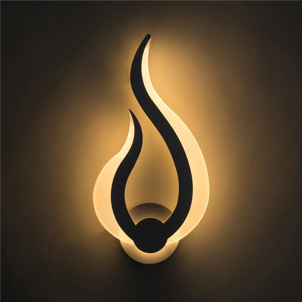 Modern Home Decor Lighting Wall Lamps Bracket Light Ceiling Acrylic Warm White 9 W America European Style Fire Shape For Tv Side Bed Wish Modern Home Decor Lighting Wall Lamps, Side Wall Lamps