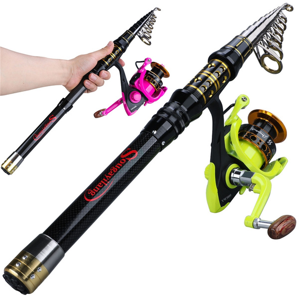 Sougayilang Fishing Rod and Reel Combos Telescopic Portable Fishing Pole  Spinning Reel Fishing Pole Set