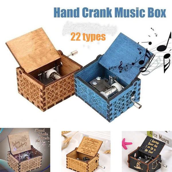 Wooden Hand Crank Music Box TV Series Movie Theme Birthday Holiday ...