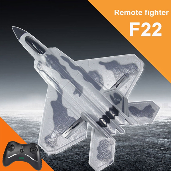 Toy Fighter Aircraft Model Suitable for Children Remote Control Aircraft RTF F22-fighter Aircraft Earlyad Airplane Glider Toy Alloy Pull Back Fighter with Flashlight 