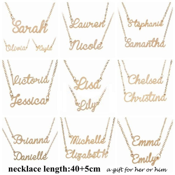 DIY Customized Custom Chain Nameplate Name Unisex Collar Brianna ...