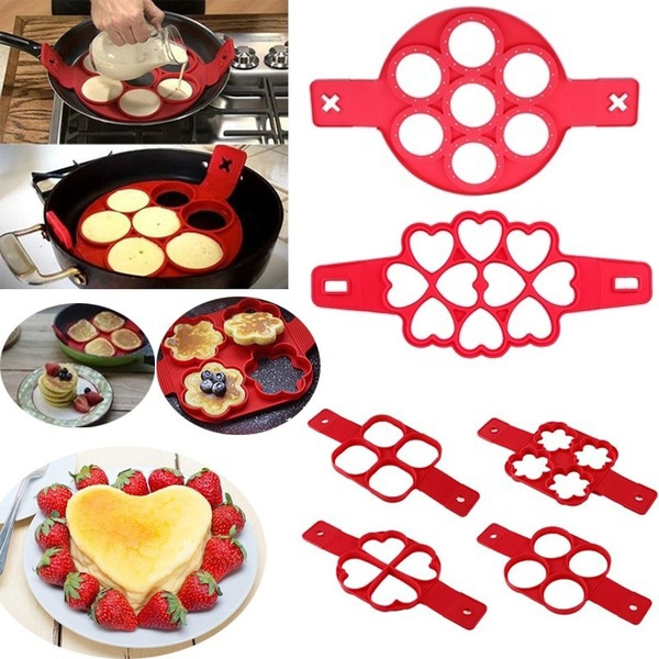 New Silicone 4/7/10 Hole DIY Pancake Maker Bake Cake Mold Kids Mini Egg  Tools