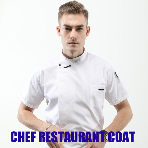 Chef Jacket Men Women Short Sleeve Restaurant Uniform Kitchen Cook Clothes  Bakery Waiter Wear(Only Jacket)