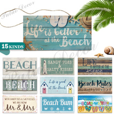 15 Kinds of Beach Signs Hanging Plaques Wooden Signs Gift Beach House Seaside Decoration（3.9"×7.8"）