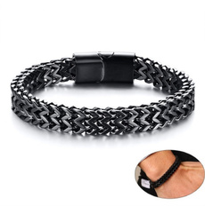 black bracelet, Steel, bikerbracelet, gothicbracelet