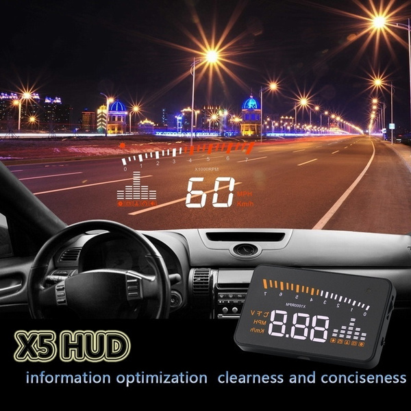 Car Windshield HUD,X5 3inch OBD II OBD2 Multi-Function Vehicle