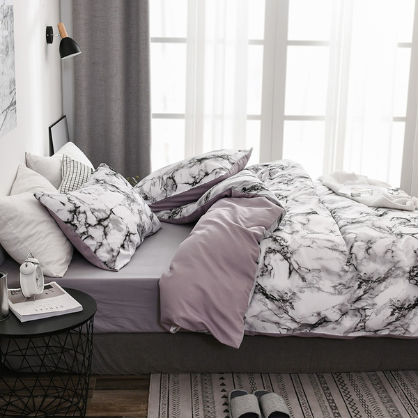Marble Duvet Cover Set Marble Duvet Cover & Pillow Case Set Marble Bed