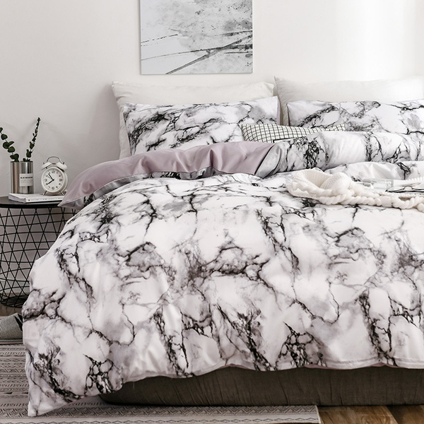 Marble Bedding Sets Pillows Case Duvet Cover Bed Comforter Cover Set Full /Queen 