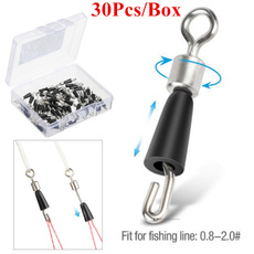 30Pcs/Box Ball Bearing Swivel Solid Rings Fishing Connector Hooks Quick Fast Link